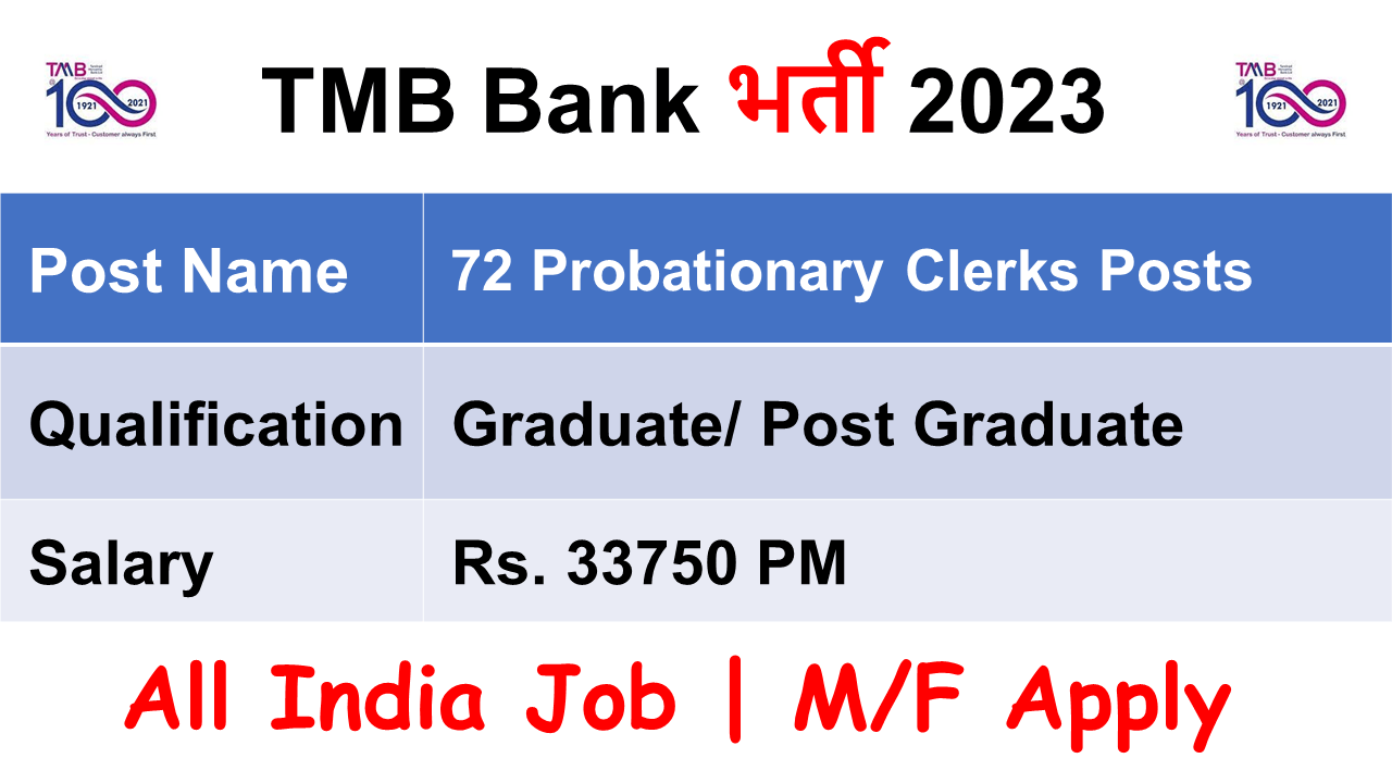 TMB Bank Probationary Clerks Recruitment 2023
